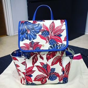 Tory Burch Kerrington Vermillion Floral Backpack